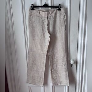 Women’s Ann Taylor Loft 100% Linen Marisa Trouser in Cream Size 12